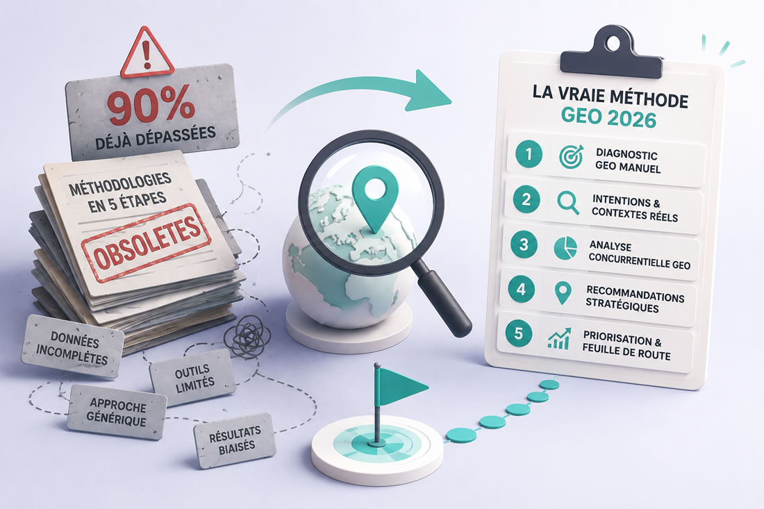 Audit GEO manuel : pourquoi 90% des méthodologies en 5 étapes sont déjà obsolètes (et la vraie méthode 2026)